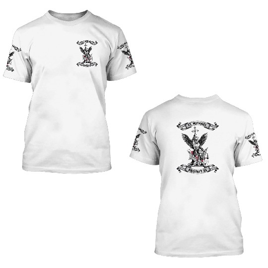 Archangel Saint Michael Protect Us Defend Us Long 3D T Shirts