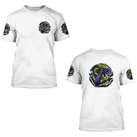 Purple Dino 3D T Shirts