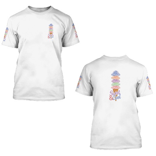 Sweet And Cool Ice Cream 3D T Shirts