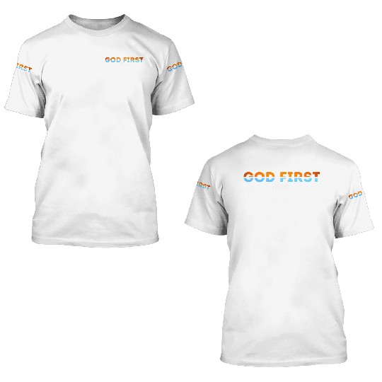 God First then running 3D T Shirts
