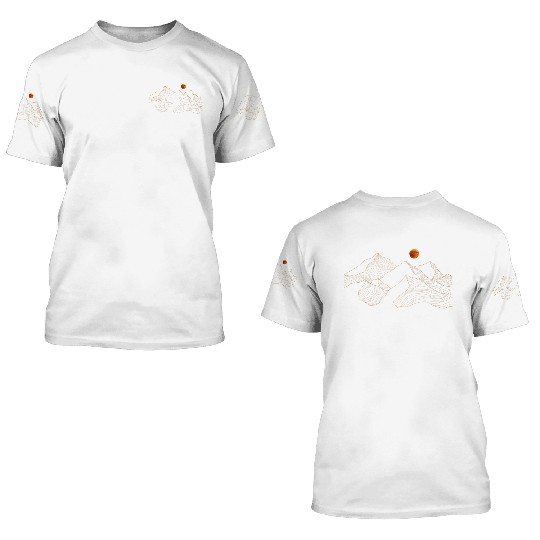 red moon mountain 3D T Shirts