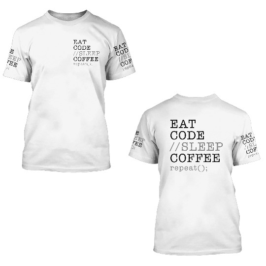 Computer Science Python Programmer Eat Code Sleep 3D T Shirts