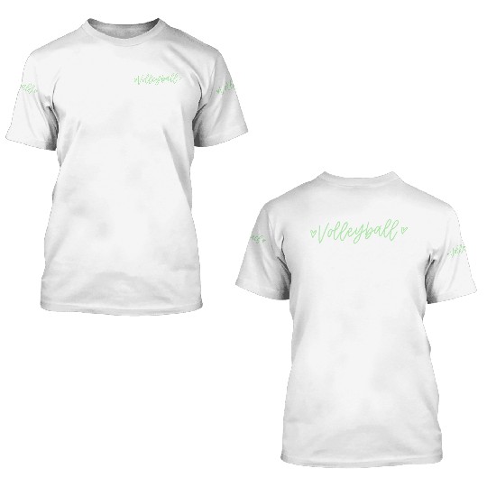 Green Calligraphy Volleyball 3D T Shirts