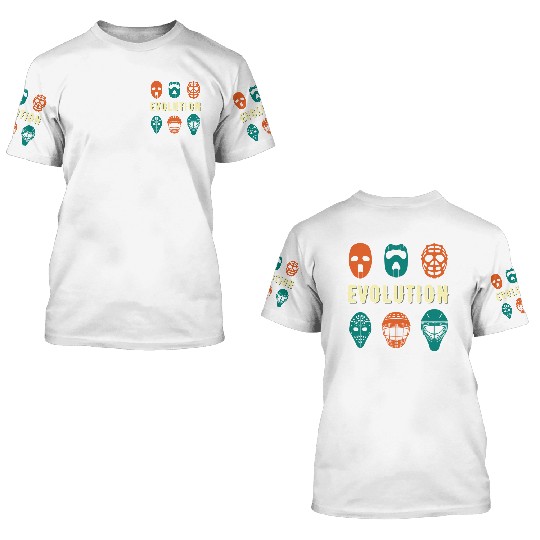 Ice Hockey Player Goalie Mask Evolution Goalkeeper 3D T Shirts