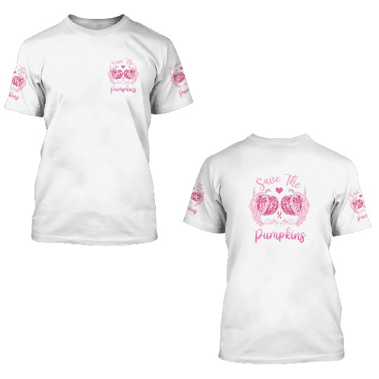 Save Your Pumpkins Leopard Breast Cancer Awarenes 3D T Shirts