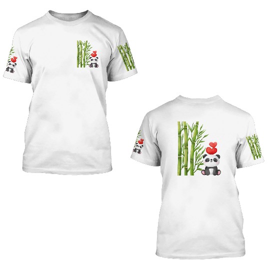 Bamboo Panda 3D T Shirts
