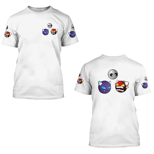 geometry dash insane game 3D T Shirts