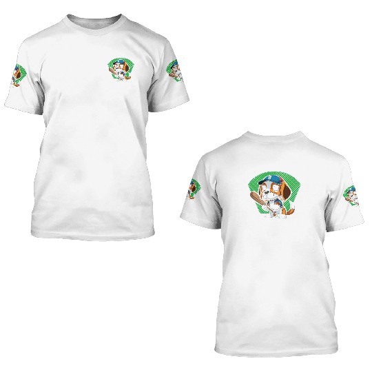 Baseball Dog Baseball Player Baseball Coach 3D T Shirts