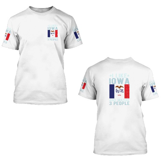 Iowa Flag US State 3D T Shirts