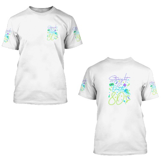 80S Cool Neon Sign 3D T Shirts