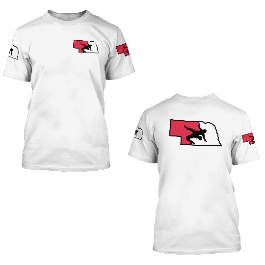 Nebraska Wrestling (State Colors) 3D T Shirts