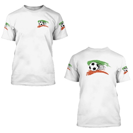 Ireland Irish Soccer Ball Flag 3D T Shirts
