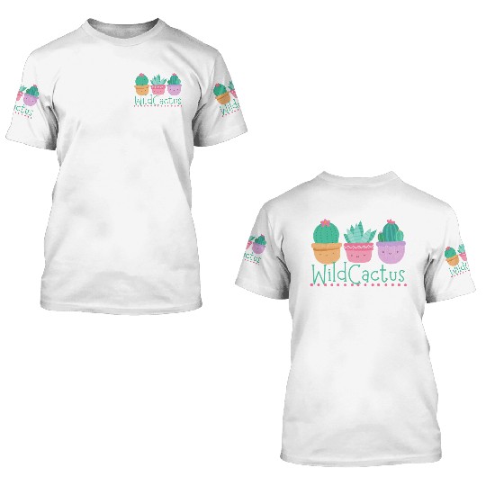 Wildflowers and cactus 3D T Shirts