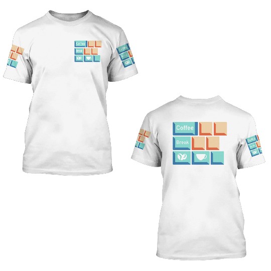 Coffee Break Keyboard Key Caffeine Lover Relatable 3D T Shirts