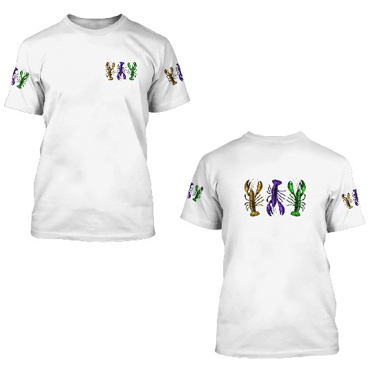 Lobster Mardi Gras 3D T Shirts