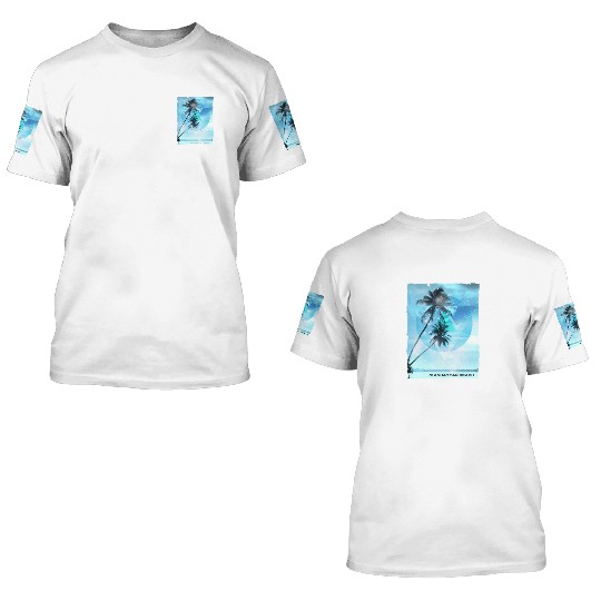 Artistic Manhattan Beach California Palm Tree 3D T Shirts