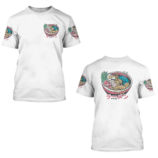 Ramen Pool 3D T Shirts