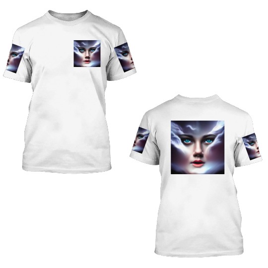 Face in the storm 3D T Shirts