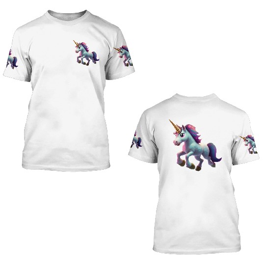 magic unicorn cartoon horse pony 3D T Shirts