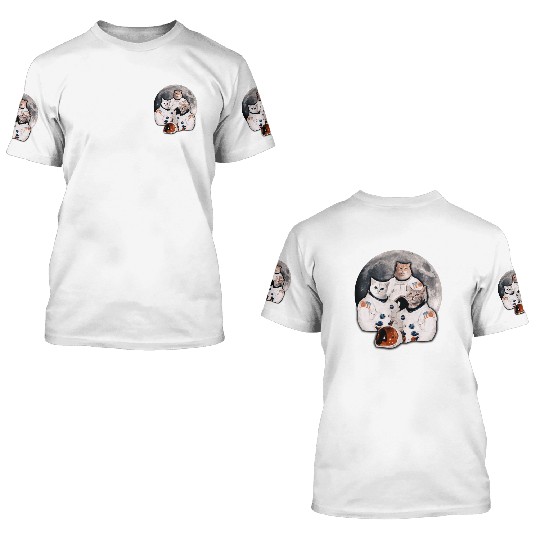 Catstronauts Funny Cat Lover Astronaut Galaxy Men 3D T Shirts