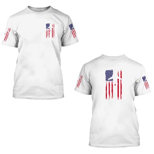 Aircraft Mechanic Aviation Usa Flag 3D T Shirts