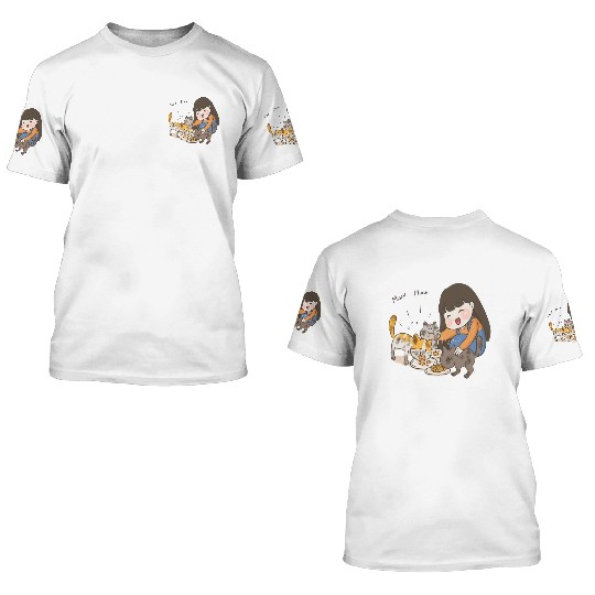 Crazy Cat Lady is My Destiny 3D T Shirts