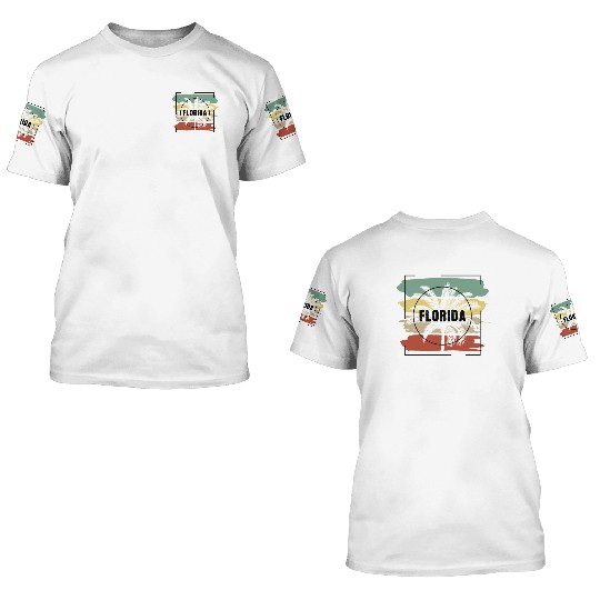 Florida Palm Tree Retro Artistic 3D T Shirts