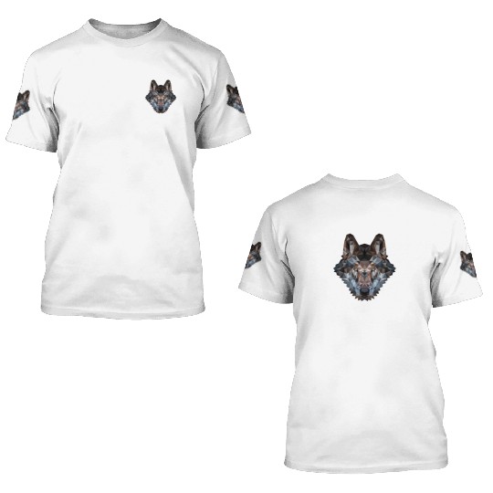 Wolves | Polygon Wolf Head | Low Poly Werewolf 3D T Shirts