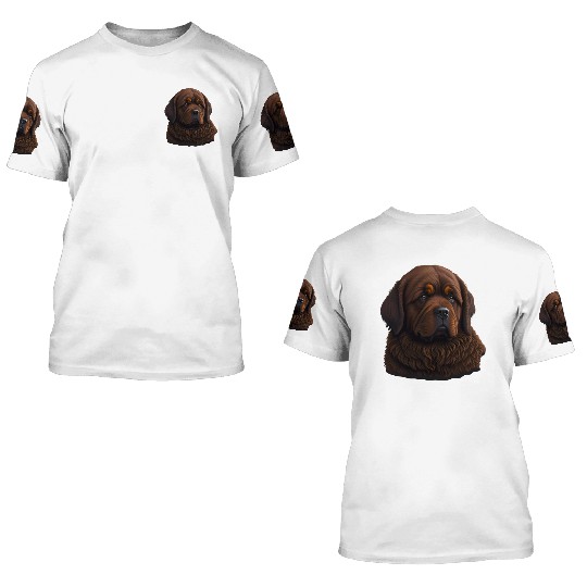 Brown Newfie 3D T Shirts