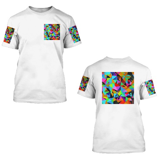 ABSTRACT PAINTING COLORFULL WATERBASE TRIANGLe 3D T Shirts