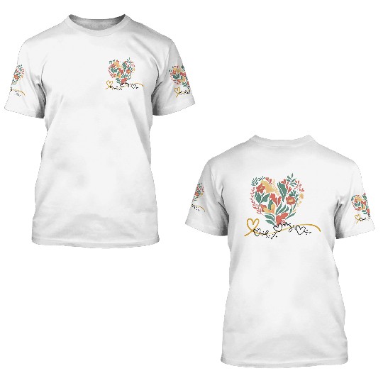 heart flower 3D T Shirts