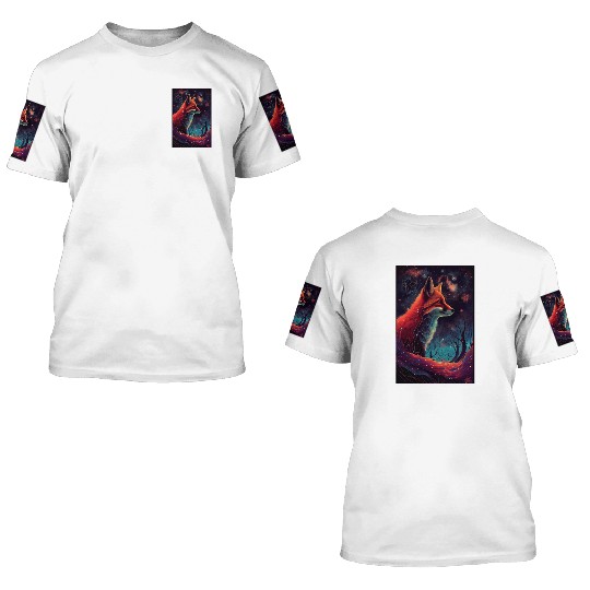 Fox Galaxy Nature 3D T Shirts