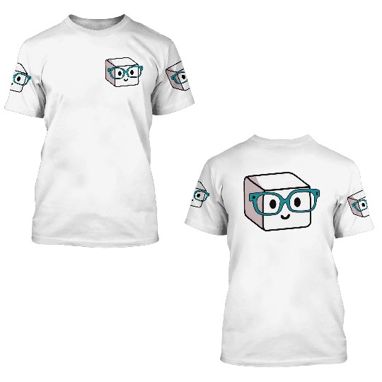 Sugar Sugar Cube Nerd Glasses 3D T Shirts
