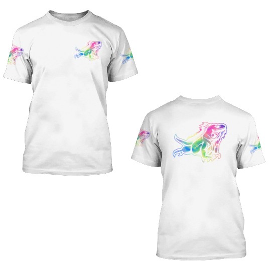 Colorful Lizard Iguana Reptile Lover 3D T Shirts