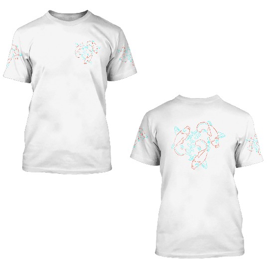Neon Koi Fish 3D T Shirts