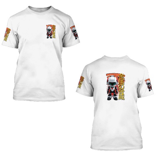 Chibi Mecha: A Cute Cyberpunk Design 7 3D T Shirts