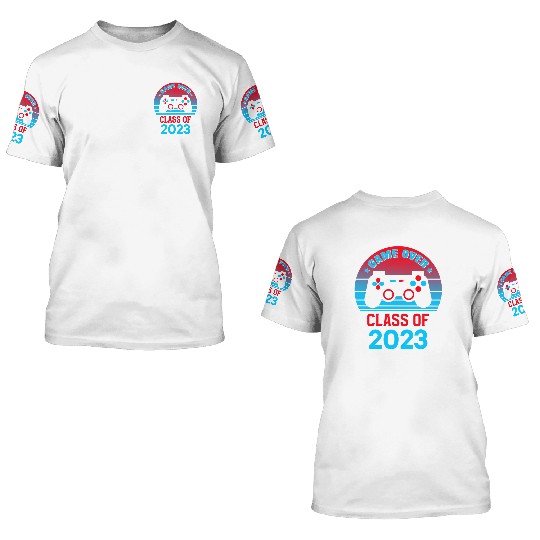 2023 Graduation Gift Game Over Class of 2023 3D T Shirts
