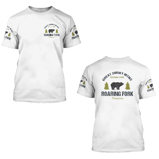 Roaring Fork Great Smoky Mountains 3D T Shirts