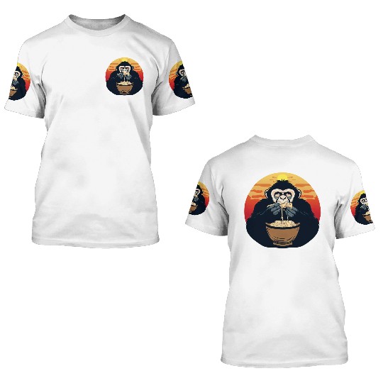 gorilla noodles sunset 3D T Shirts
