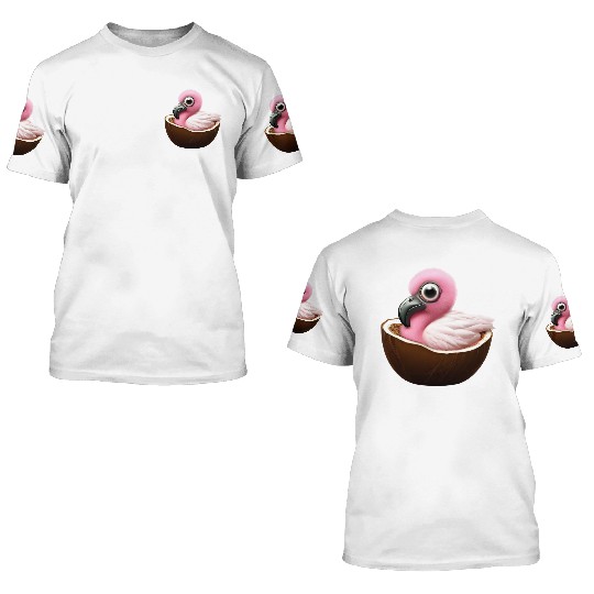 Coconut Flamingo 3D T Shirts