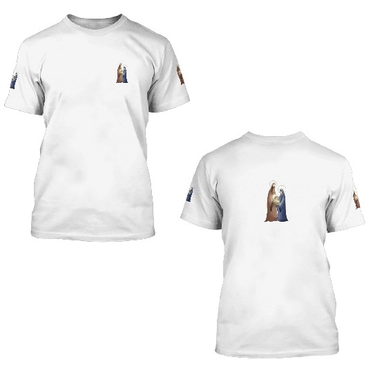 Let Us Adore Him Advent Nativity Scene 3D T Shirts