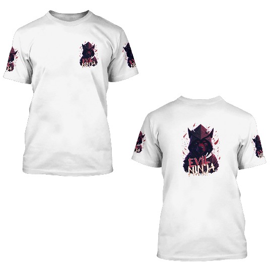 Powerful Boston Terrier Dog Ninja 3D T Shirts