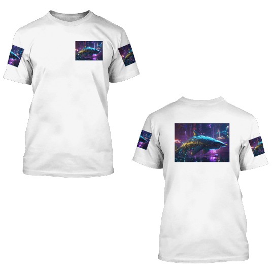 Cybernetic Ocean Warrior 3D T Shirts