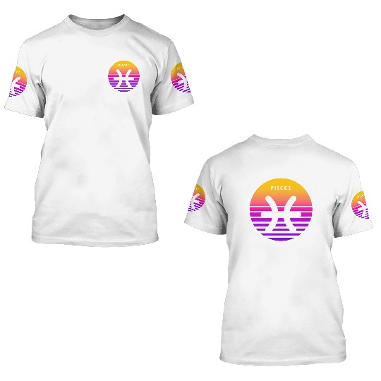 Pisces Zodiac Sign Sunset Pisces 3D T Shirts