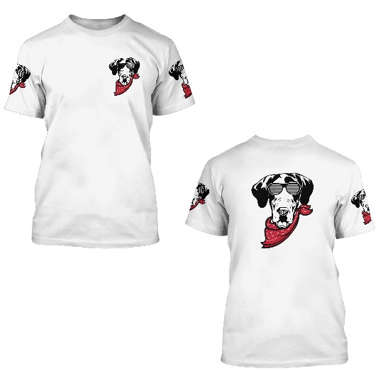 Great Dane Face Shutter Glasses 3D T Shirts