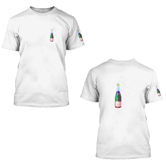 Champagne Bottle Sparks 3D T Shirts