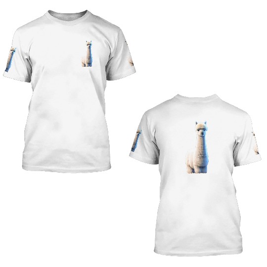 fluffy alpaca 3D T Shirts