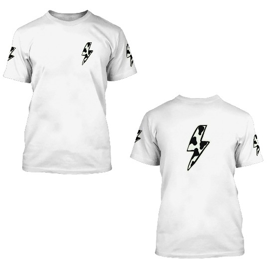 Cow print lightning bolt 3D T Shirts