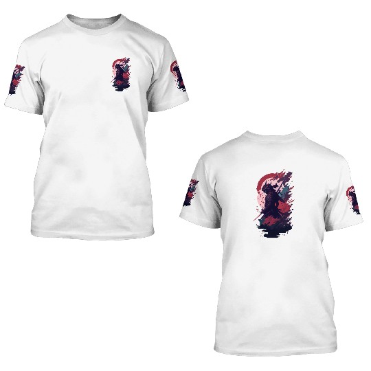Shadow Samurai: Colorful Chaos Unleashed 3D T Shirts