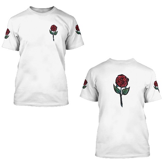 Red Rose 3D T Shirts